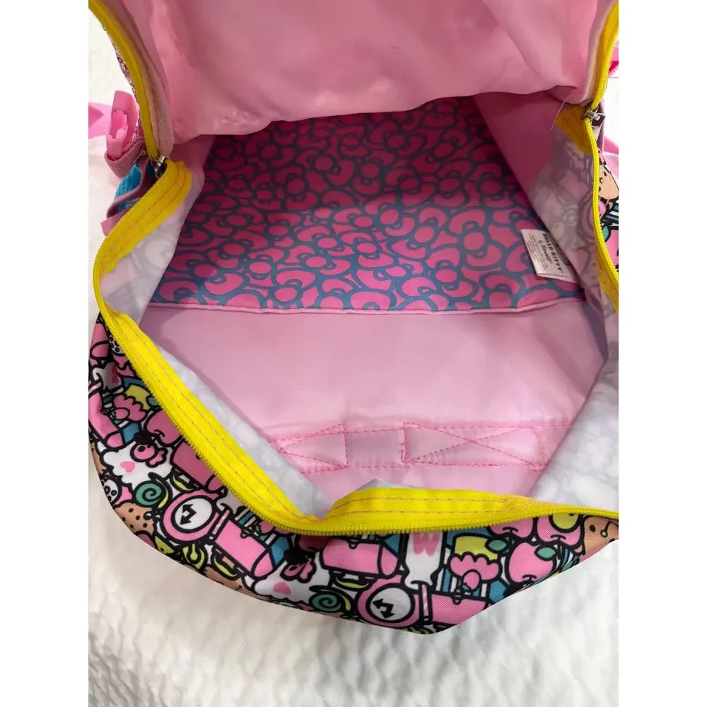 Hello Kitty Sanrio Glitter Confetti Backpack Pink School Bookbag Kids Travel Bag
